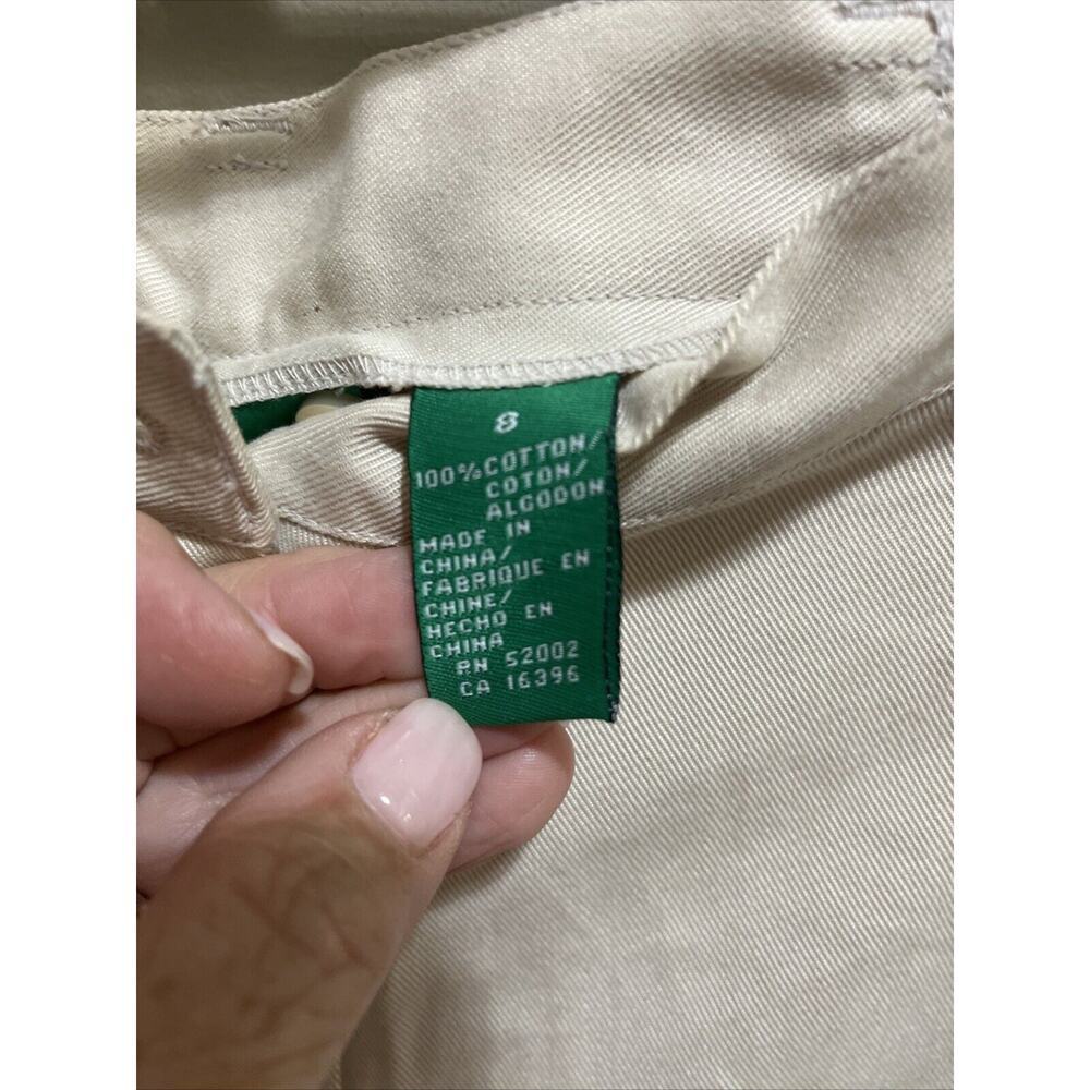 LIZGOLF Liz Claiborne Golf Shorts Womens Size 8 Beige Vintage High Rise Pleate - Picture 7 of 8
